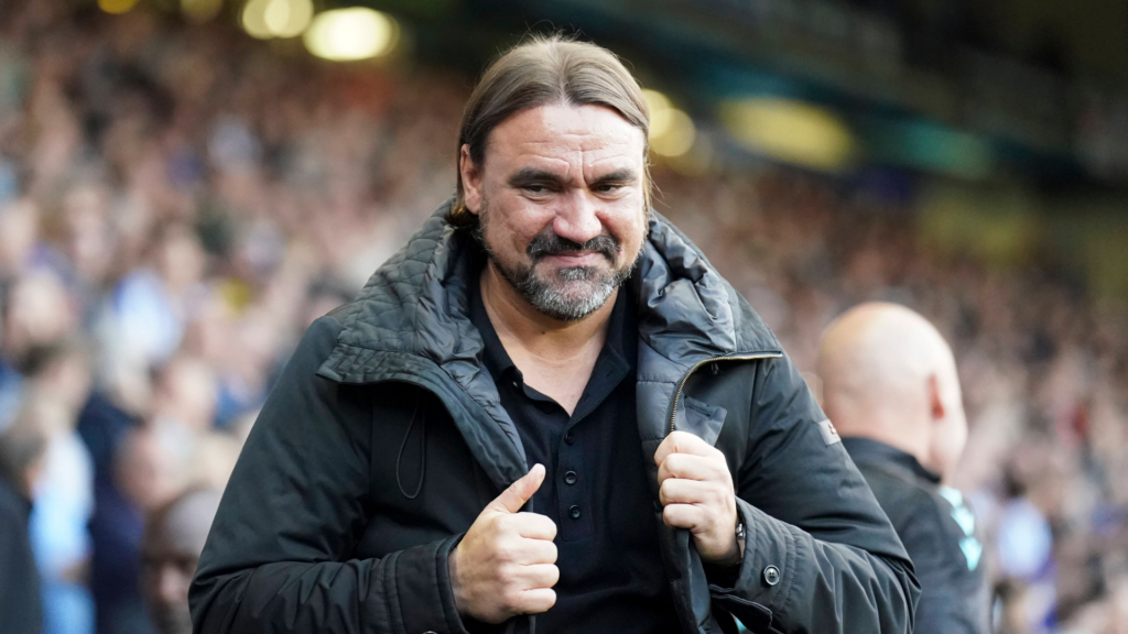 Daniel Farke looking happy at Leeds United