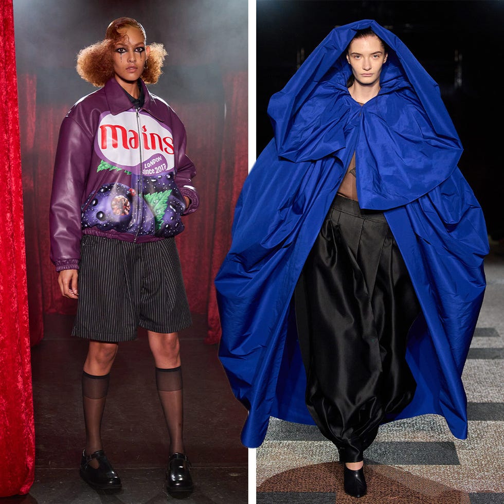 fashion showcase featuring two distinct outfits