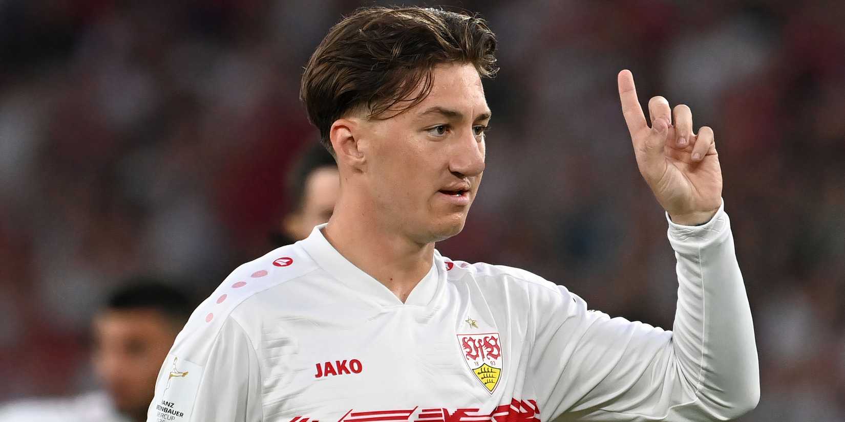Angelo Stiller in action for Stuttgart