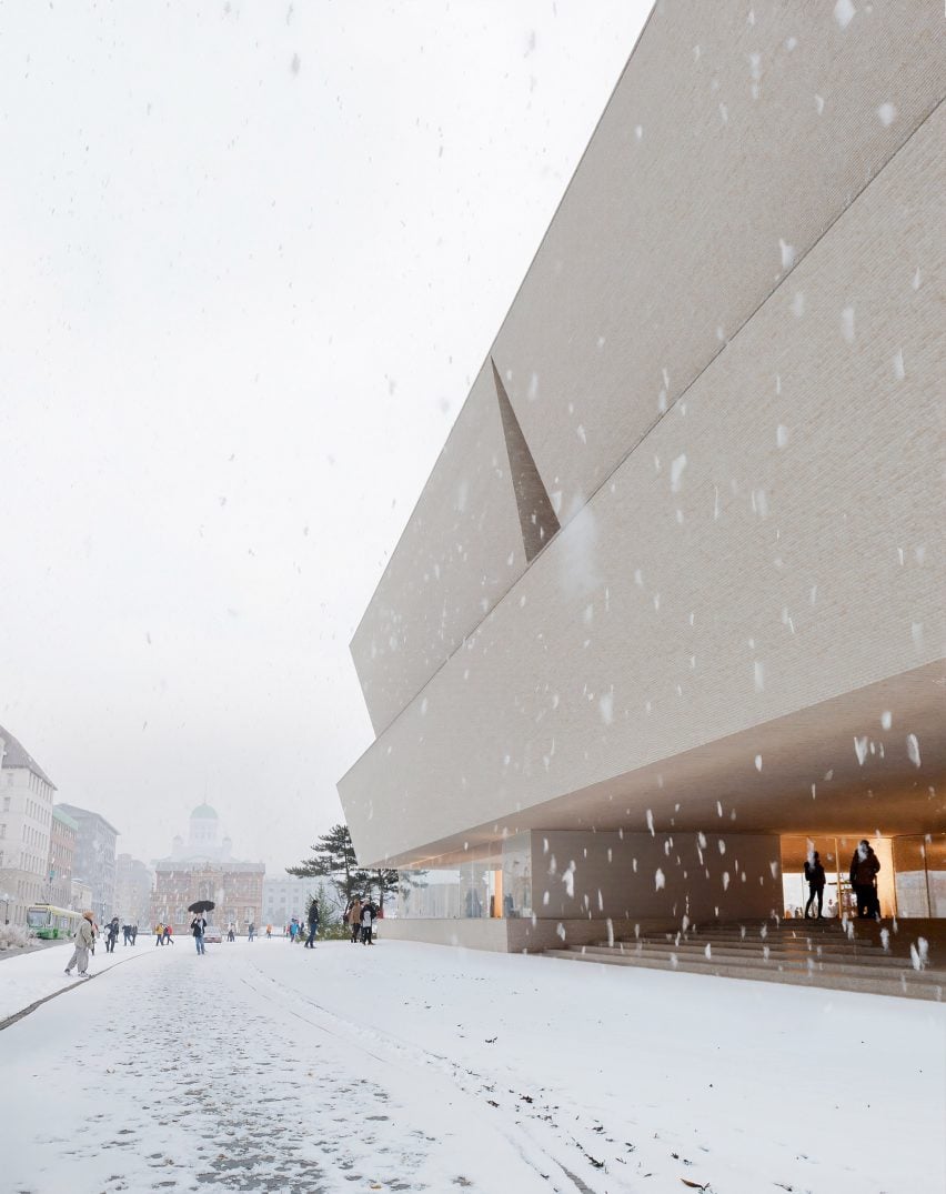 Render of Museum of Architecture and Design Helsinki by JKMM Architects