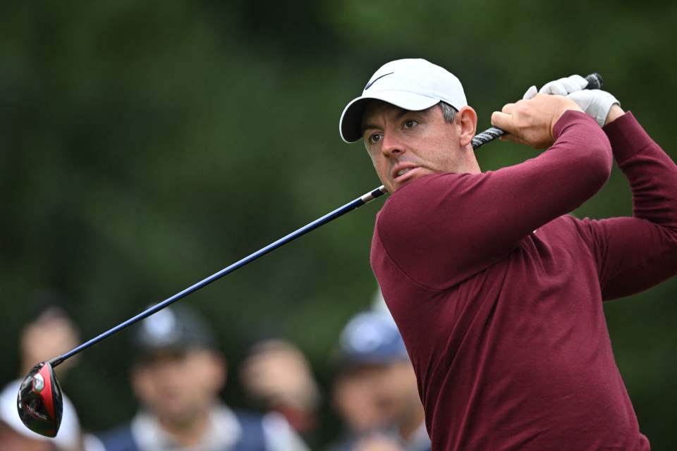 McIlroy's trademark driver follow-through looked to have been perfectly captured on a Team USA T-shir