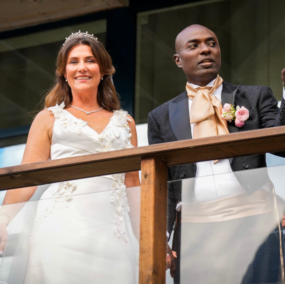 princess martha louise of norway and durek verrett arrive at their wedding party at hotel unio in geiranger on august 31, 2024