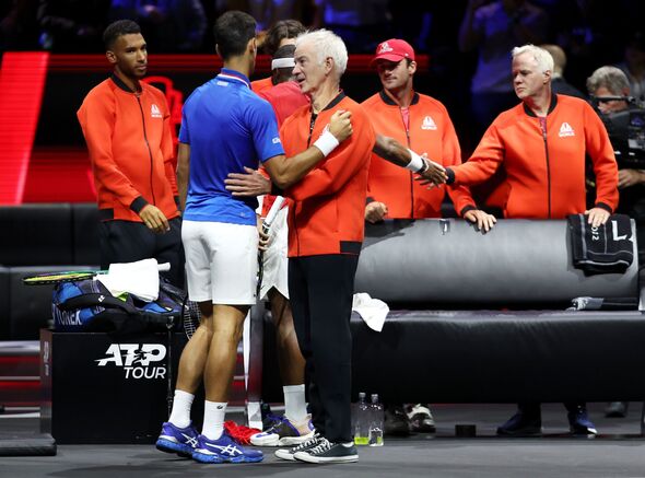 McEnroe and Djokovic at the Laver Cup