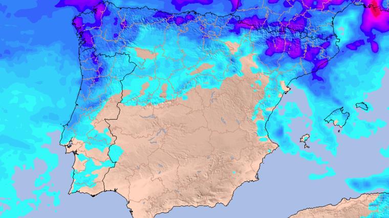 Precipitation map for Wednesday.