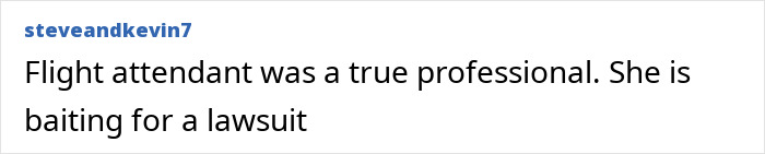 Screenshot of a comment about an entitled passenger going viral after being kicked off flight for telling attendant to shut up.