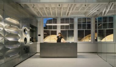 Hair salon with metal walls