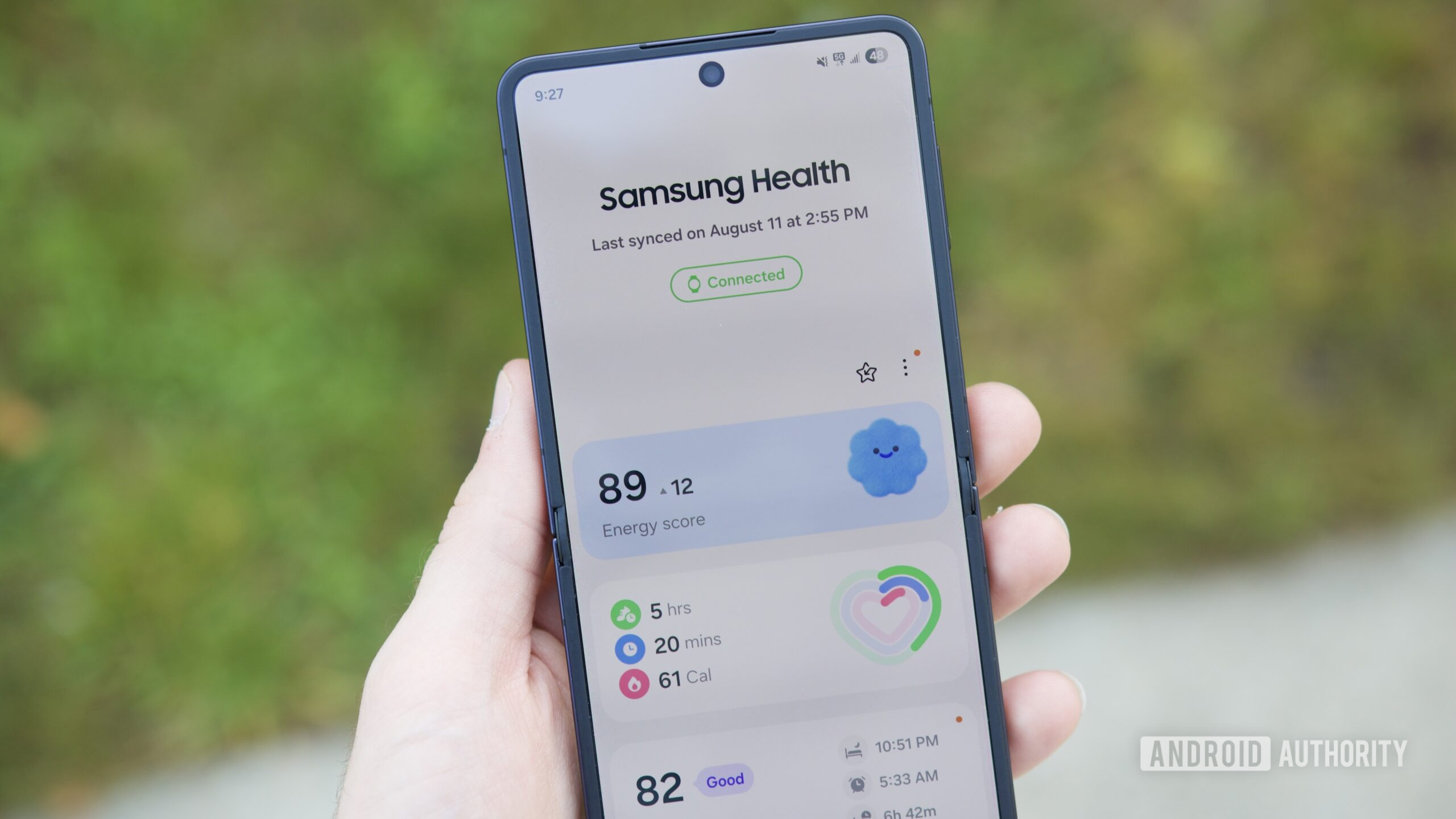Samsung Health app running on a Samsung phone.