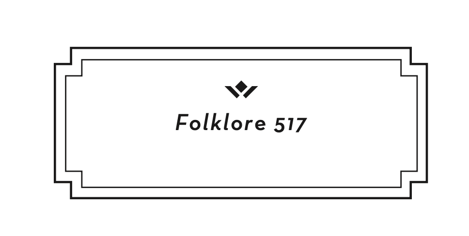 label displaying the text folklore 517 with decorative elements