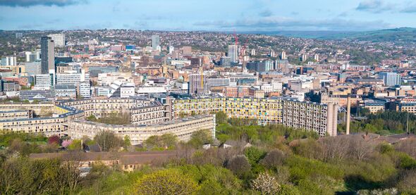 Sheffield skyline aerial image from Norfolk Heritage Park