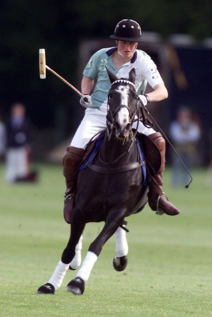 Prince Harry playing polo at Eton