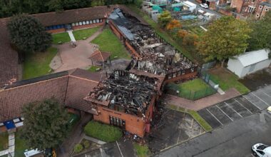 The damage at Vermount House. Pic: PA
