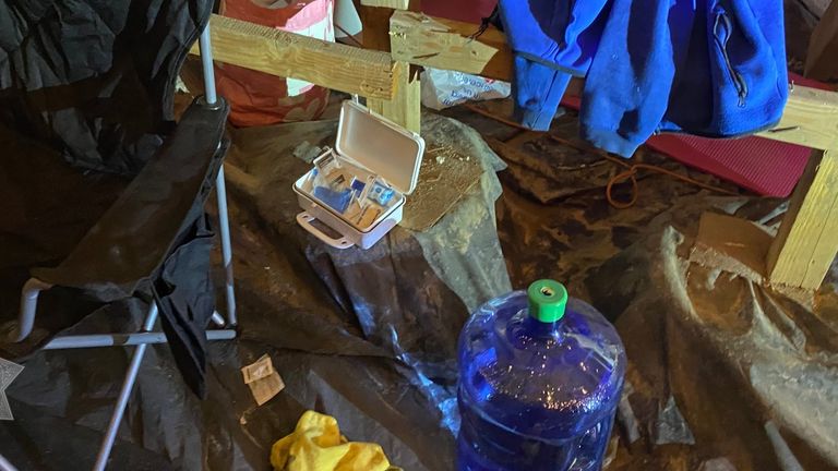 A bed, lights, chargers and TVs were found. Pic: Clackamas County Sheriff's Office
