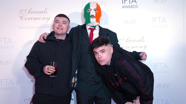 Irish-language rappers Kneecap make two appearances in this year's Sky Arts Awards nominations. Pic: PA
