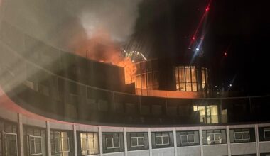 100 firefighters tackling blaze at former BBC television centre in London's White City