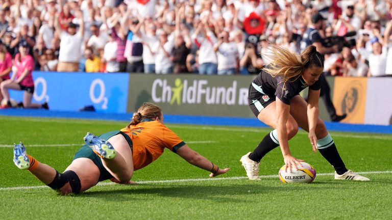 Breach touches down for England's first try 