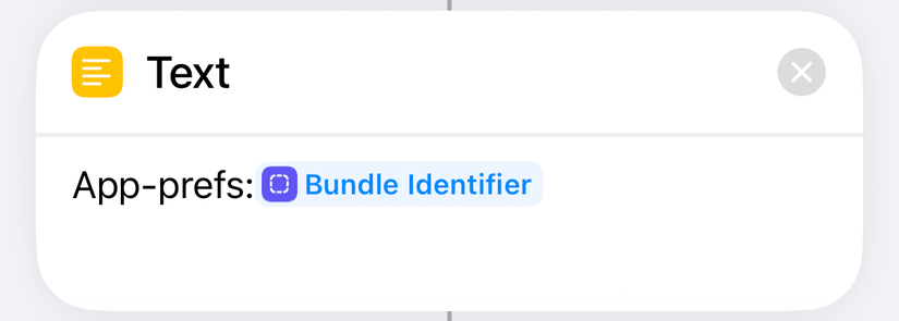 Text iOS shortcut action.