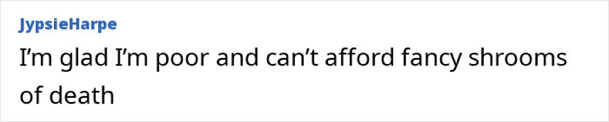 Comment stating being glad to be poor and unable to afford wealthy-favored superfood linked to ALS disease risk.