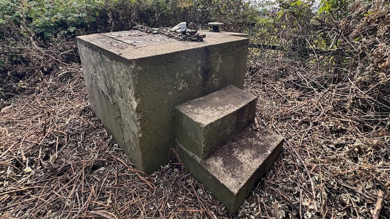The outside of a Cold War era bunker is seen in Bristol, England.