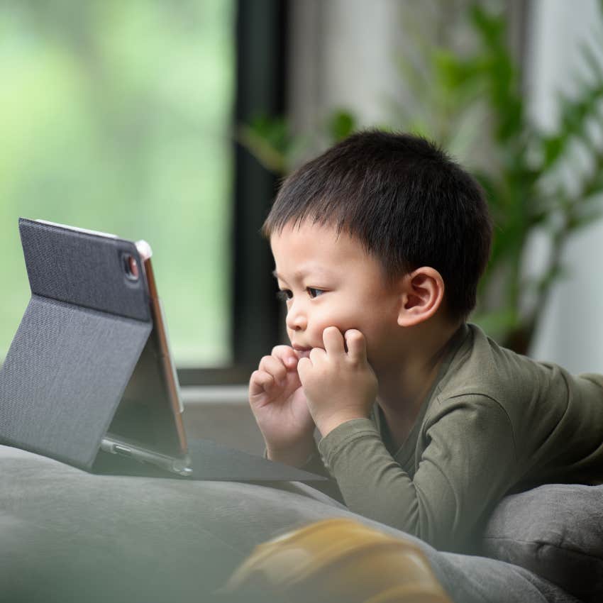 toyoake japan limits screentime to two hours by law toddler watching a tablet