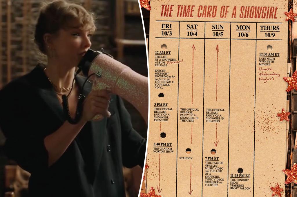 Taylor Swift live updates: The official ‘The Life of a Showgirl’ schedule is here - Page Six