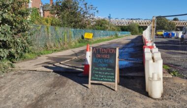 A temporary sign was put up by The Continental Pic: Councillor Peter Kelly