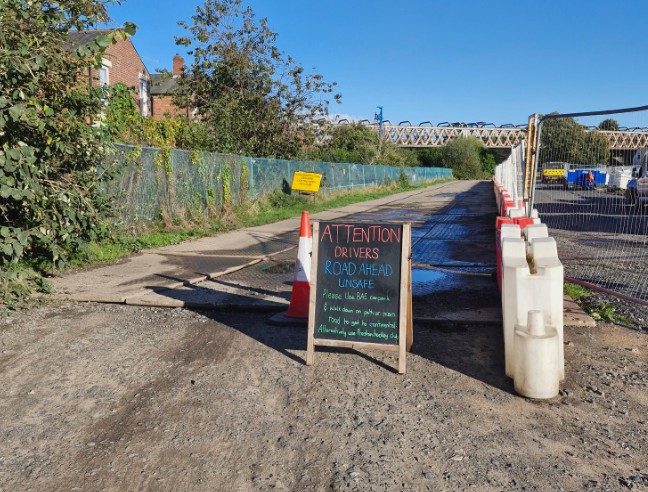 A temporary sign was put up by The Continental Pic: Councillor Peter Kelly