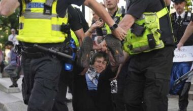 Police arrest more than 400 at London protest supporting banned group Palestine Action