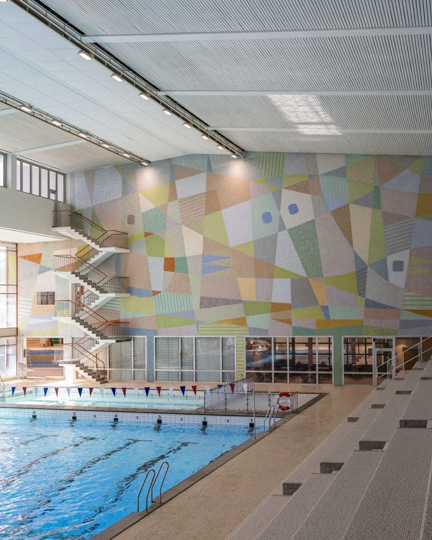 Interior of Valhallabadet with pool
