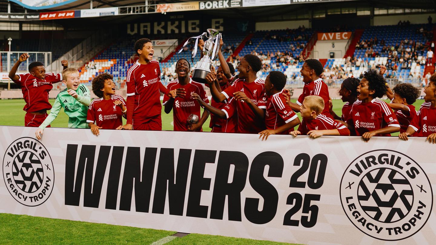 Liverpool U13s squad victorious at Virgil's Legacy Trophy in Tilburg