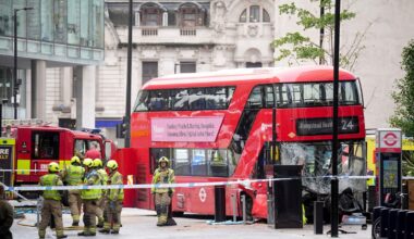 15 people hospitalized after double-decker bus crashes outside London station