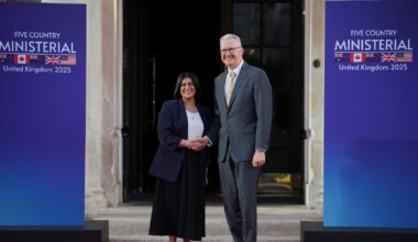 Kristi Noem joins 'Five Eyes' ministers at border security meeting in London