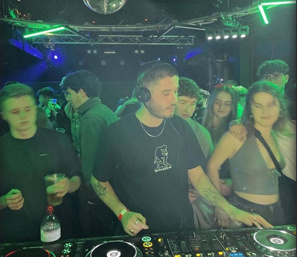 xlr byob club manchester dj decks and people dancing