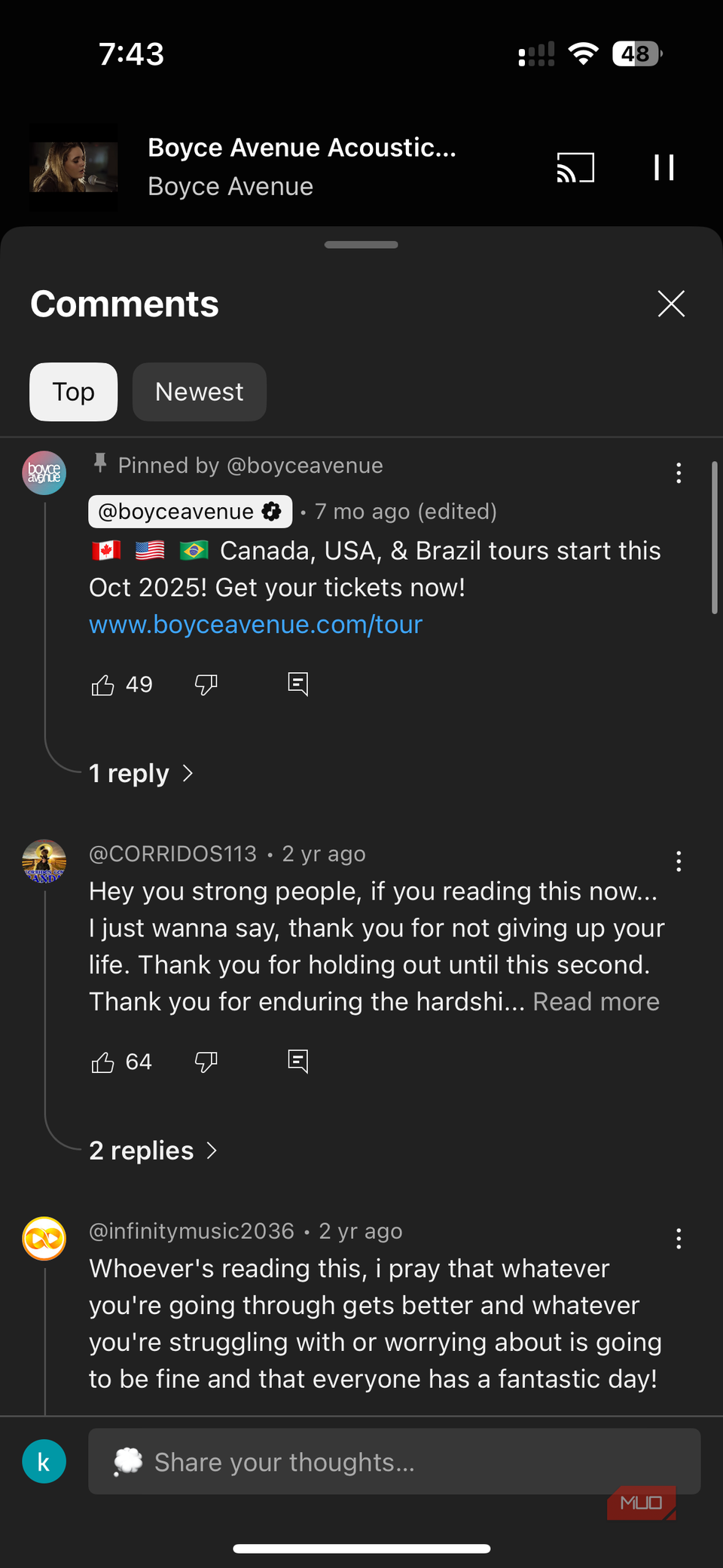 YouTube Music Comment Section 1-1