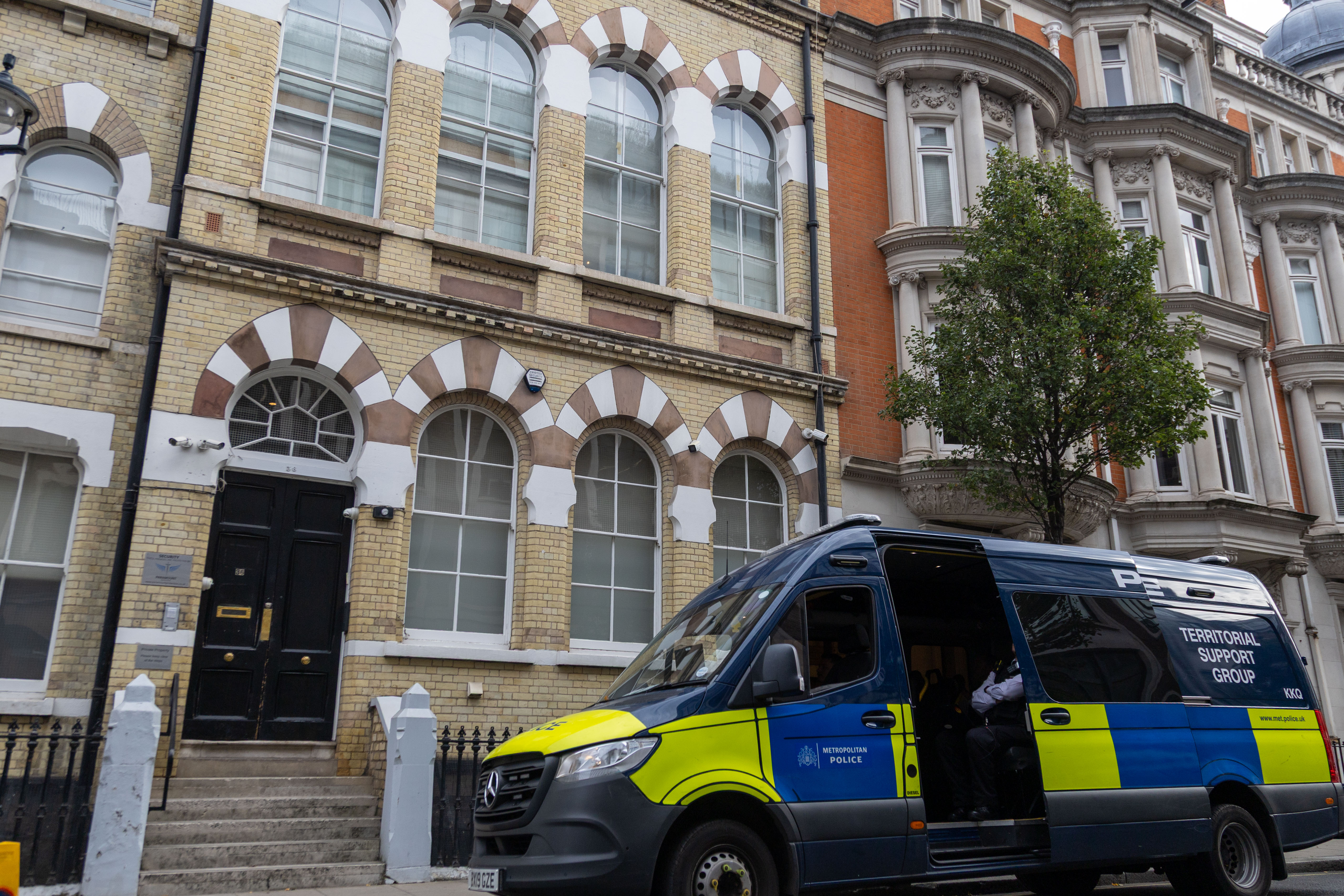 And outside Central Synagogue in Westminster