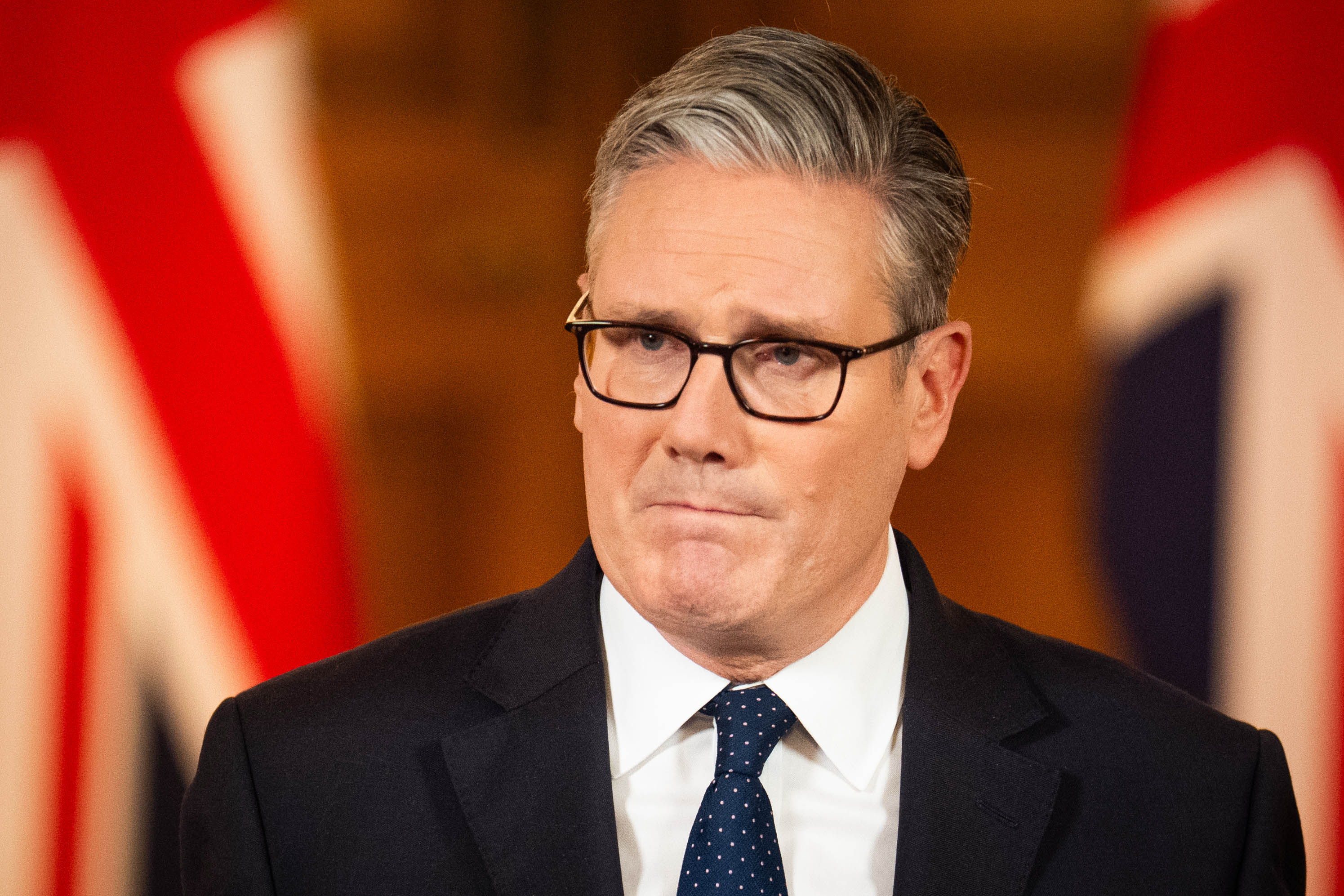 Sir Keir Starmer speaks at 10 Downing Street after the incident in Crumpsall