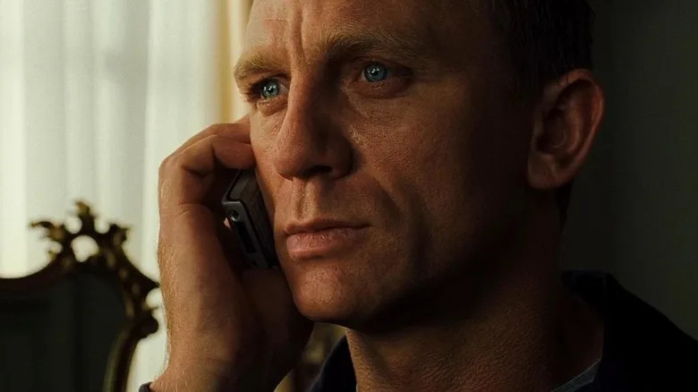 James Bond listening to his phone in Casino Royale