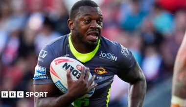 Jordan Dezaria in action for Catalans Dragons