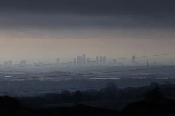 Manchester skyline taken from Scout Moor, Rochdale
