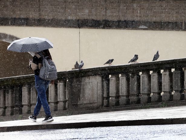 Heavy rain is forecast in Manchester on Sunday