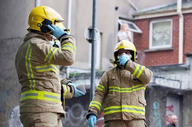 Emergency services at the scene of an ongoing incident in the Holylands area of south Belfast. 