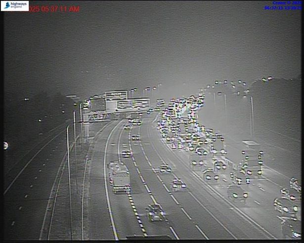 Traffic on the M60 on Monday morning