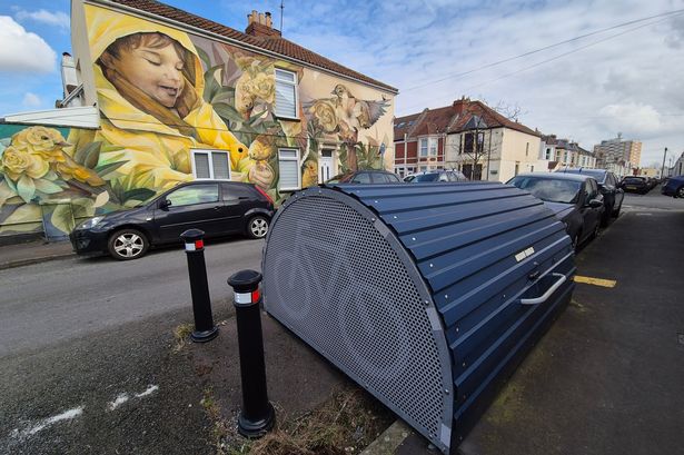 A bike hangar in Bedminster