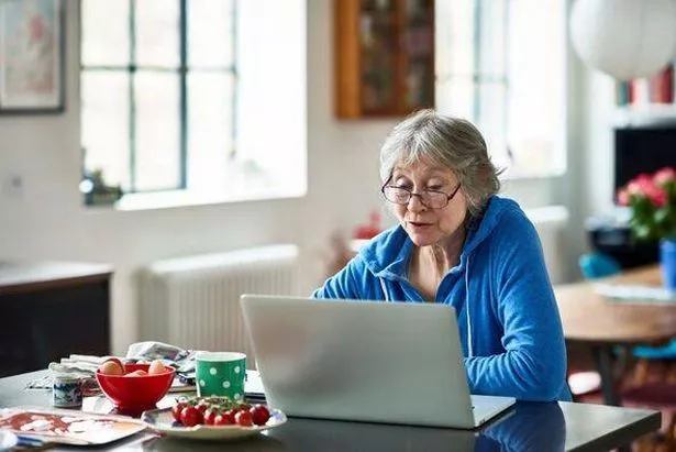A woman on her laptop