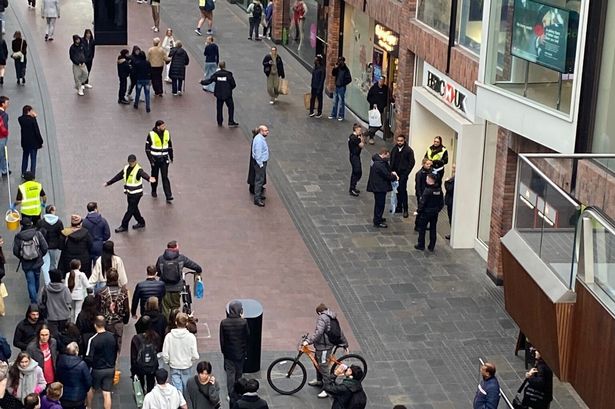 Police guarding HSBC.
