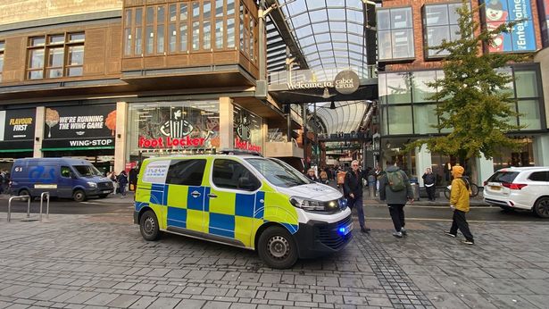 Police at Cabot Circus.