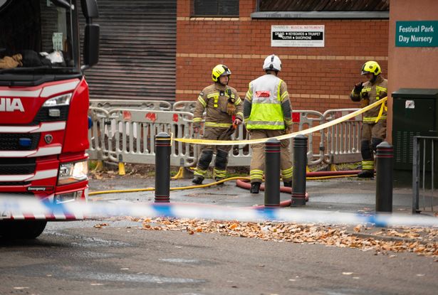 The area remains taped off