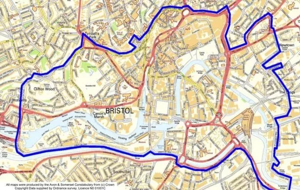 Police will also have special powers in central Bristol all day on Sunday to move people along or force them to remove face coverings