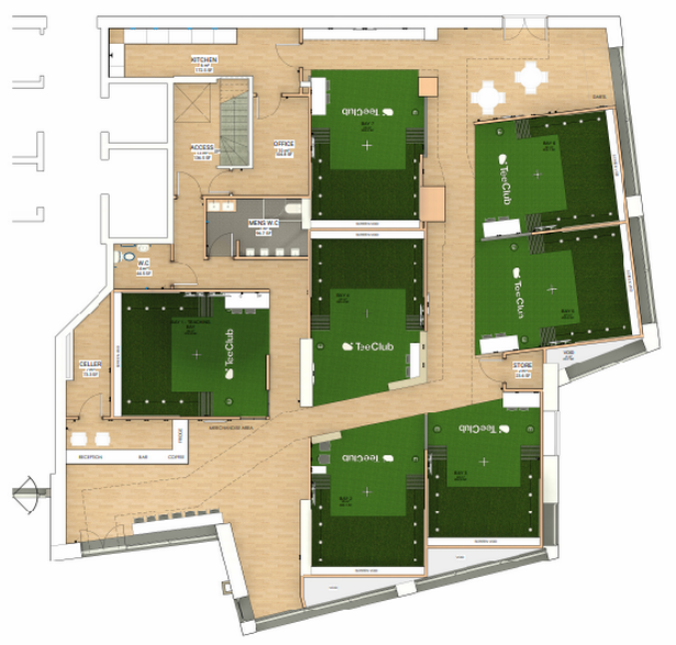 The venue will feature seven state-of-the-art golf simulation bays as well as a bar space