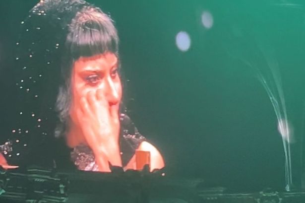 Lady Gaga got emotional whilst talking to the crowd on the first of her two Manchester shows