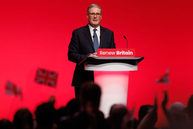Keir Starmer gives his speech during the Labour Conference at ACC Liverpool 